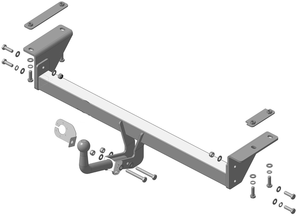 Фаркоп MOTODOR с оцинкованным шаром для Renault Megane III хетчбек, Renault Scenic 2, Renault Grand Scenic 2, Renault Sceniс 3, Renault Grand Sceniс 3