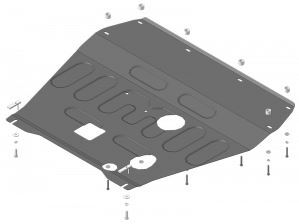 Защита стальная Мотодор для картера двигателя, КПП на Hyundai i40