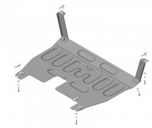 Защита стальная Мотодор для картера двигателя и КПП на Hyundai Santa Fé