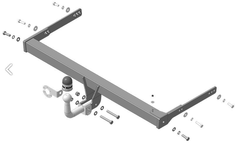 Фаркоп Motodor с оцинкованным шаром для Skoda Kodiaq/Yeti VW Tiguan и Audi Q3