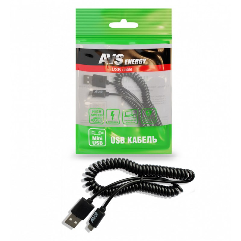 Кабель AVS mini USB 2 м витой MN-32