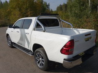 Дуги пикапа, защита кузова 76,1 мм со светодиодной фарой для TOYOTA HILUX 2015 - г.в. от ТСС (Арт. TOYHILUX15-16)