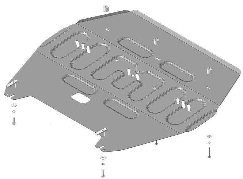 Защита стальная Мотодор для картера двигателя, КПП на KIA K5 и Hyundai Sonata VIII