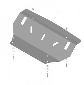Защита стальная Мотодор для радиатора и нтеркулера на Mitsubishi Pajero