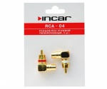 RCA - разъем INCAR угловой/цвет-золото (1шт.красн+1шт.бел)