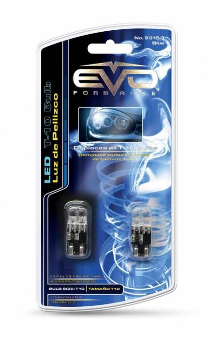 LED Лампа светодиодная EVO - T10/4шт 5мм - Синий/2шт комплект