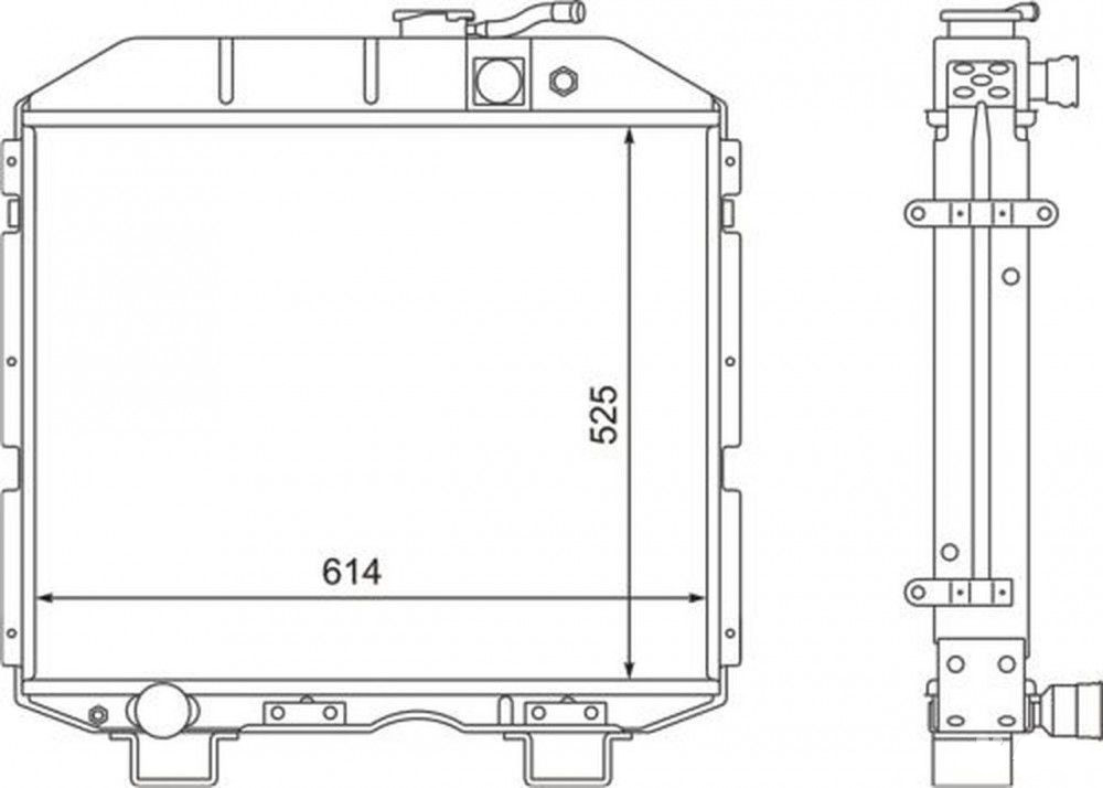Чертеж радиатора охлаждения двигателя