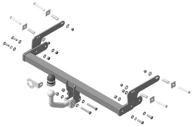 Фаркоп Motodor с оцинкованным шаром для Renault Sandero/Sandero Stepway/Renault Logan