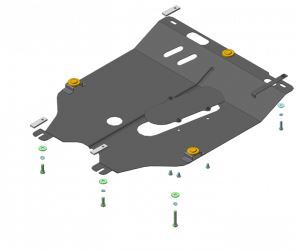 Защита стальная Мотодор для картера двигателя, КПП на Nissan Note и Micra