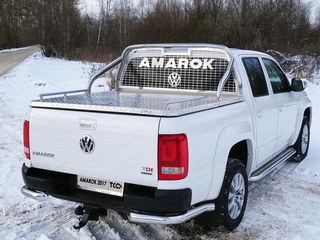 Дуги кузова пикапа и защита заднего стекла 75х42 мм (на крышку) для VOLKSWAGEN AMAROK 2016 - г.в. от ТСС (Арт. VWAMAR17-18)