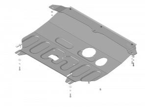 Защита стальная Мотодор для картера двигателя и КПП для KIA Soul