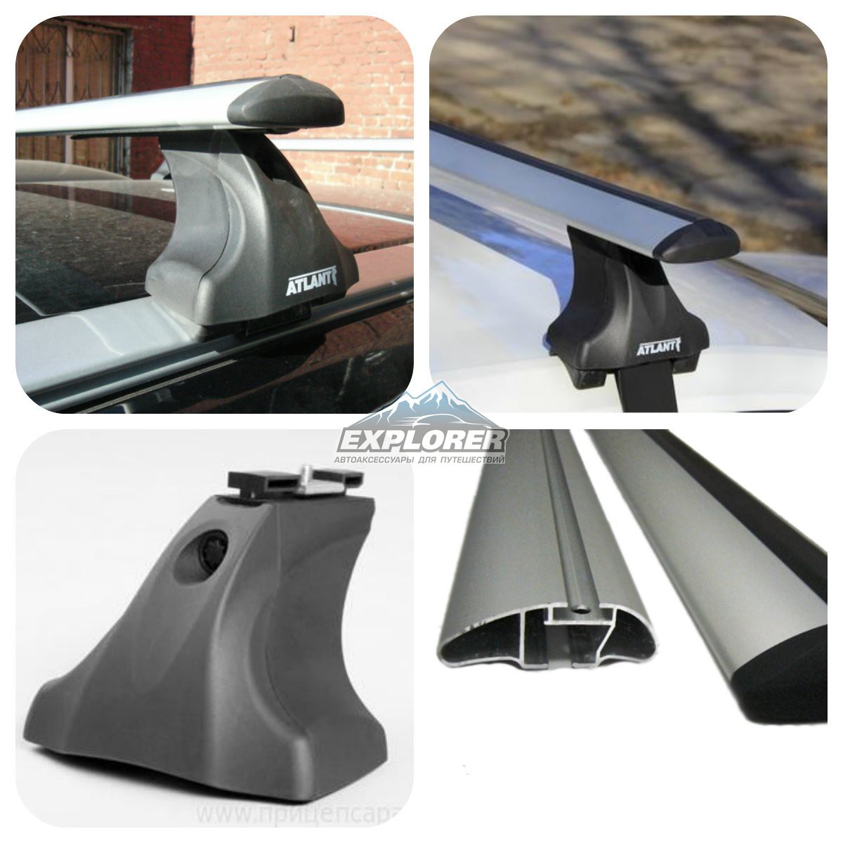 Багажник на крышу Атлант для Datsun On-Do (4-dr sed.) 14-... (крыловидные дуги) 7002+8823+7157