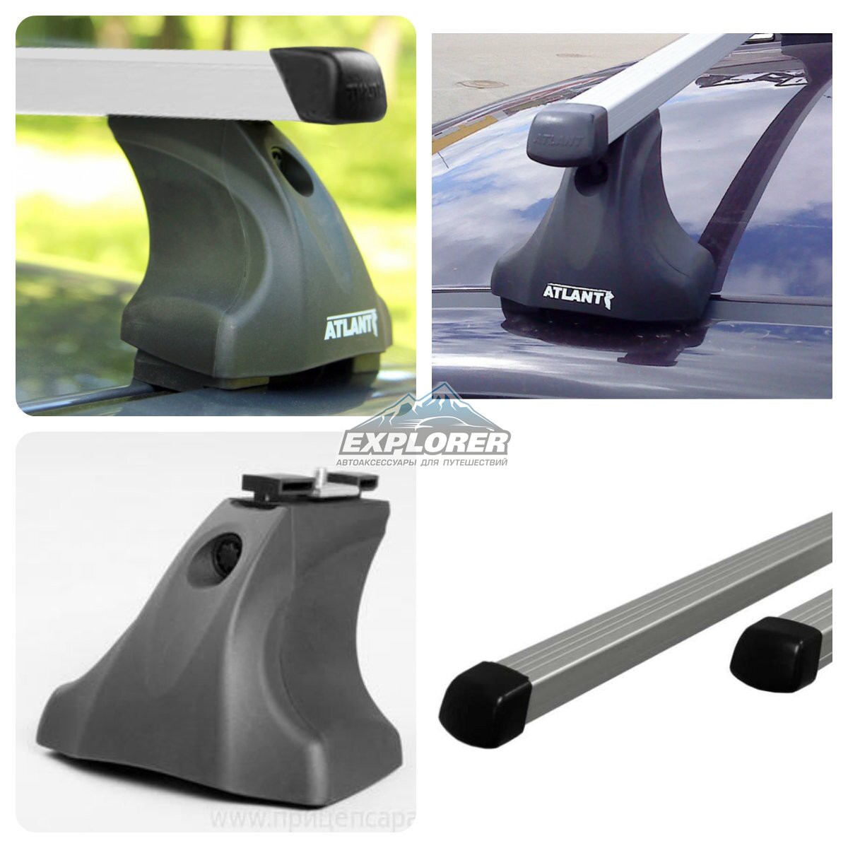 Багажник на крышу Атлант для Mazda CX-7 2006-2013г (прямоугольные дуги) 7001+8726+7011