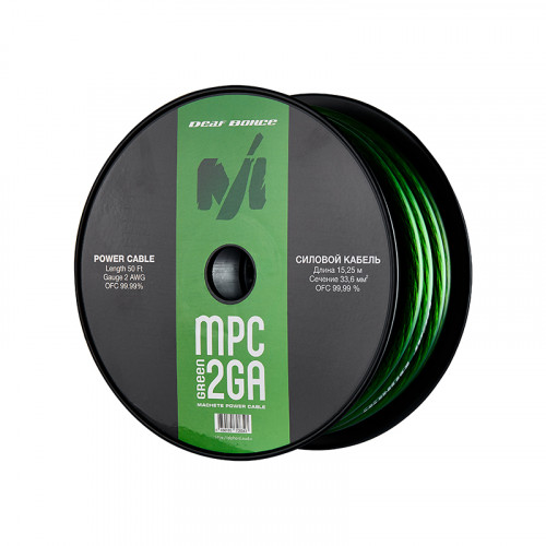 Силовой кабель Deaf Bonce MPC-2GA Green (1б-15,25м)(1м)